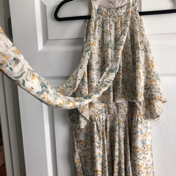 Bishop & young yellow floral tiered maxi dress in size L - Picture 5 of 11